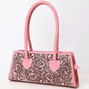 American Darling Pink Clutch Shoulder Bag Genuine Western Hand Tooled Leather